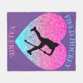 Girls Field Hockey Fleece Blanket (Voorkant (Horizontaal))