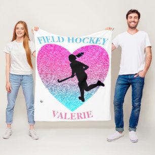 Girls Field Hockey Fleece Blanket Deken