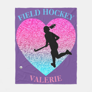 Girls Field Hockey Fleece Blanket Deken