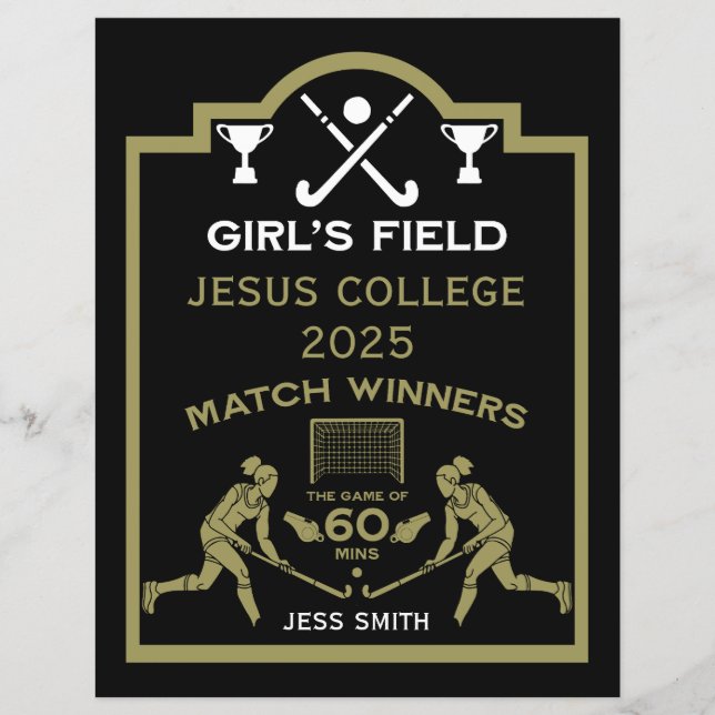 Girl's Field Hockey Prize (Voorkant)
