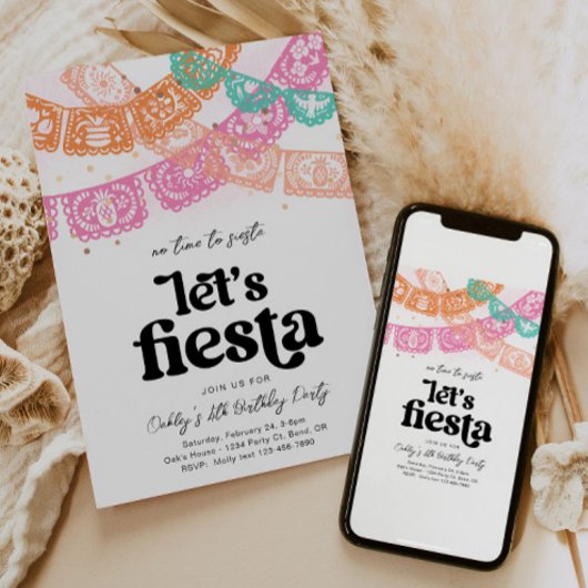 Girl's Fiesta Verjaardag Uitnodiging