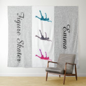 Girl's Figuur Skater Tapestry Gepersonaliseerd w / Wandkleed (In Situ (horizontaal))