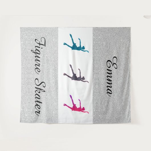 Girl's Figuur Skater Tapestry Gepersonaliseerd w / Wandkleed (Voorkant (horizontaal))