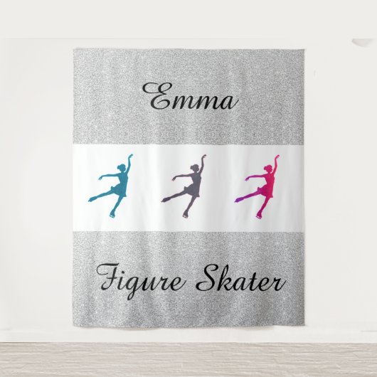 Girl's Figuur Skater Tapestry Gepersonaliseerd w / Wandkleed (Voorkant)