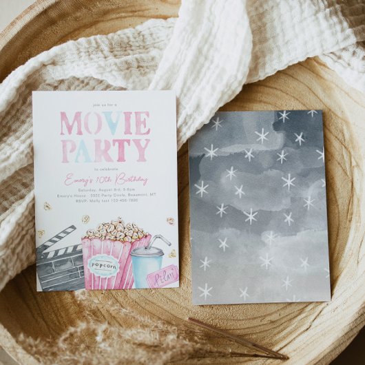 Girl's Film Party Uitnodiging