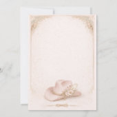 Girl's First 1st Rodeo Pink Bow Birthday Kaart (Achterkant)