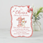 Girls First Birthday Invitation Kaart (Staand voorkant)