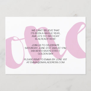 Girls First Birthday Party Uitnodiging