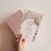 Girl's First Birthday Wild One Wildflower Kaart