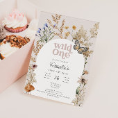 Girl's First Birthday Wild One Wildflower Kaart