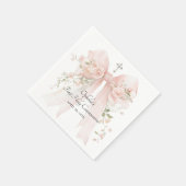 Girl's First Communion Pink Floral Bow Servet (Hoek)