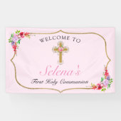 Girls First Heilige Commune  Floral Welcome Spandoek (Horizontaal)