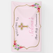 Girls First Heilige Commune  Floral Welcome Spandoek (Verticaal)