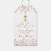 Girl's First Holy Communion Pastel Floral Cadeaulabel (Voorkant)