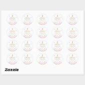 Girl's First Holy Communion Pastel Floral Ronde Sticker (Vel)