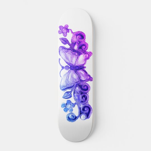 Girls Floral Butterfly Persoonlijk Skateboard (Voorkant)