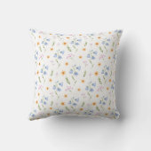 Girls Floral Pattern Monogram Name Kids Pillow Kussen (Achterkant)