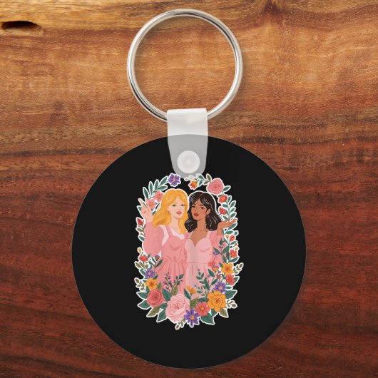 Girls Friendship Bloom Ies Sisterhood Together Lau Sleutelhanger (Voorkant)
