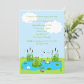 Girls Froggie Pond 5x7 Uitnodiging (Staand voorkant)