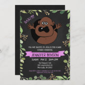 Girls Fun Baby shower Invitation Aankondiging (Voorkant / Achterkant)
