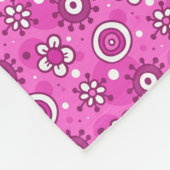Girl's Fun Cute Pink Flowers & Shapes Pattern Fleece Deken (Hoek)