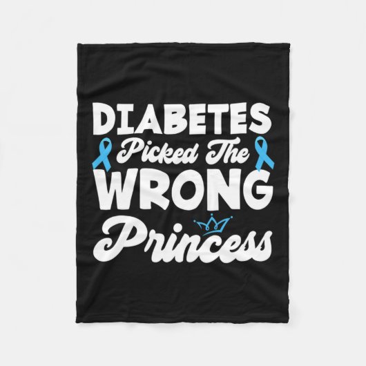 Girls Fun Diabetes heeft de verkeerde prinses T1D  Fleece Deken (Voorkant)