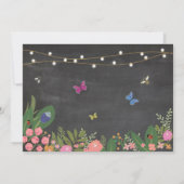 Girl's Garden Bug Hunt Butterfly Verjaardag Uitnod Kaart (Achterkant)