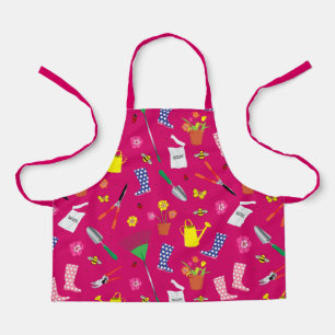 Girls Gardening Pattern op Roze Apron Schort