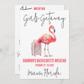 Girls' Getaway Flamingo Beach Bachelorette Weekend Kaart (Voorkant / Achterkant)