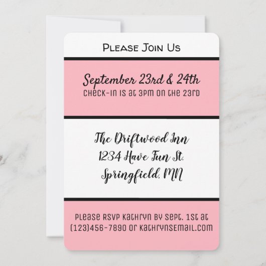 Girls Getaway Kaart (Achterkant)