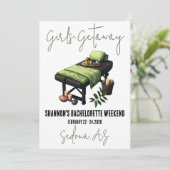 Girls' Getaway, Spa, Bachelorette Weekend Party Kaart (Staand voorkant)