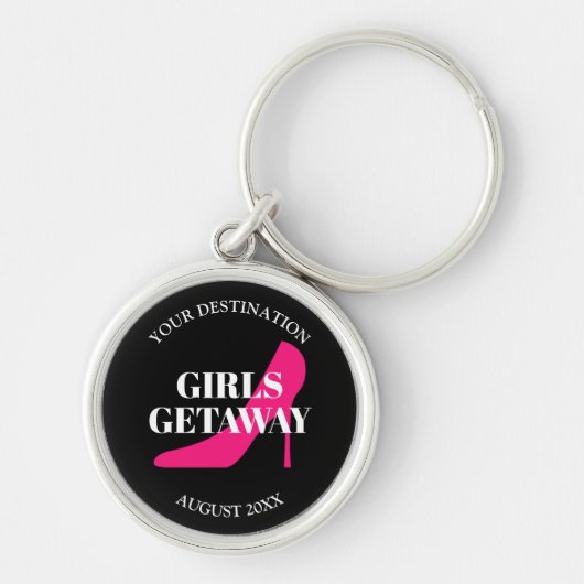 Girls Getaway vakantie reisbestemming stiletto Sleutelhanger (Voorkant)