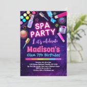 Girls Glam Spa Birthday Party Kaart (Staand voorkant)