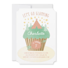 Girls Glamping Birthday Party Invitation