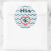 Girls Glitter Chevron Gymnastics Stickers Custom (Tas)