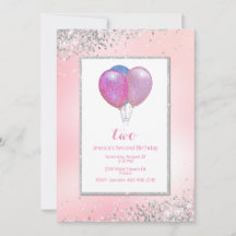 Girls Glittery Balloons Birthday