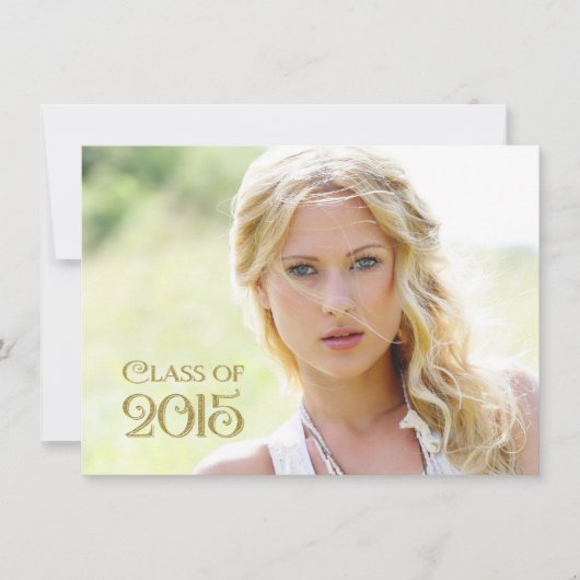Girls Gold Confetti Afstuderen aangekondigd Kaart (Voorkant)