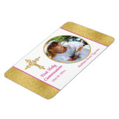 Girls Gold White Pink Heilige Commune Foto Magnet Magneet (Linkerzijde)