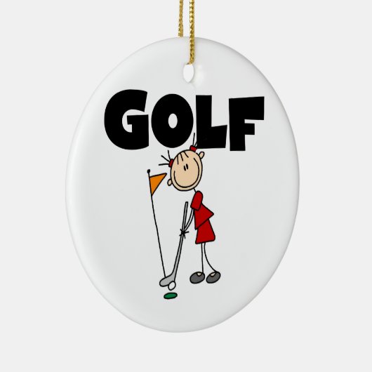 Girls GOLF Keramisch Ornament (Rechts)