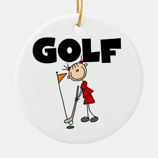 Girls GOLF Keramisch Ornament (Voorkant)