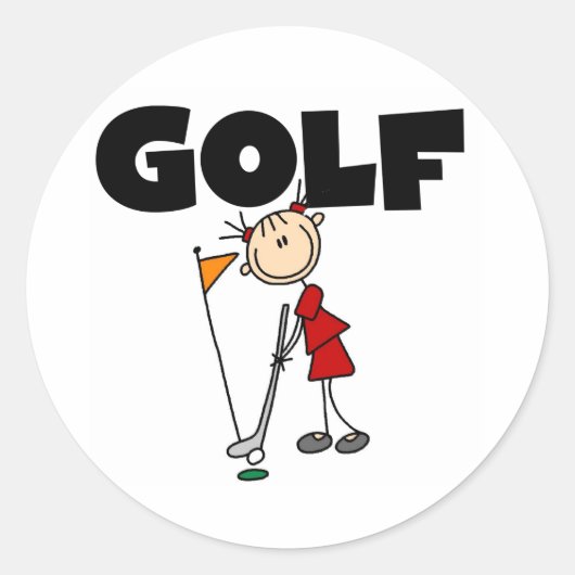 Girls GOLF Ronde Sticker (Voorkant)