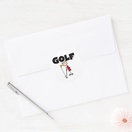 Girls GOLF Ronde Sticker (Envelop)