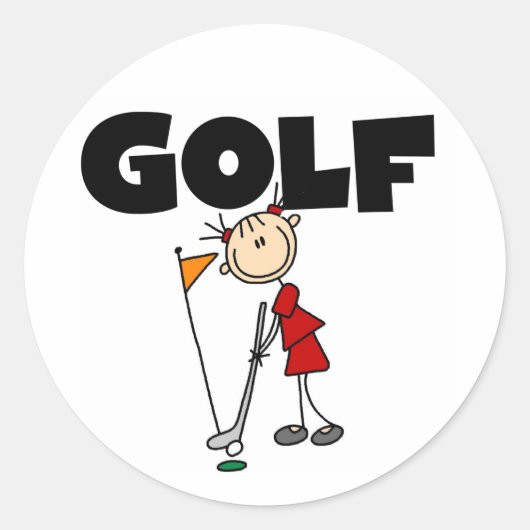 Girls GOLF Ronde Sticker (Voorkant)