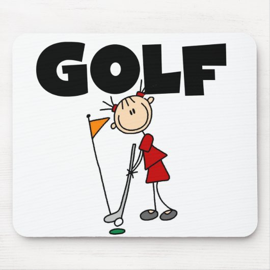 Girls GOLF Tshirts en Gifts Muismat (Voorkant)