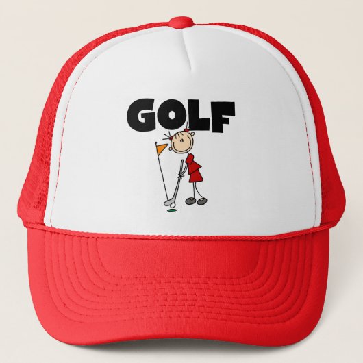 Girls GOLF Tshirts en Gifts Trucker Pet (Voorkant)