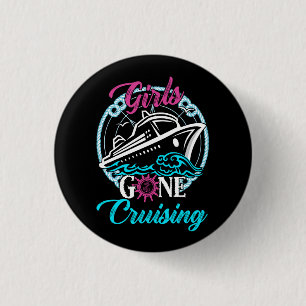 Girls Gone Cruise Lovers Boat Kapitein Anc Ronde Button 3,2 Cm