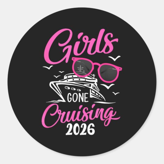 Girls Gone Cruising 2026 Vacation Party Cruise  Ronde Sticker (Voorkant)