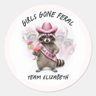 Girls Gone Feral Team Bruid Disco Bachelorette Ronde Sticker