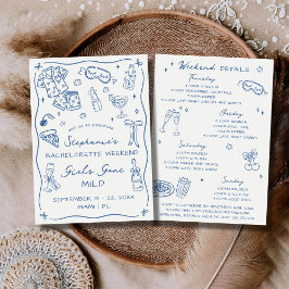 Girls Gone Mild Bachelorette Party Itinerary Blue Kaart