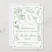 Girls Gone Mild Bachelorette Party Itinerary Sage Kaart (Voorkant)